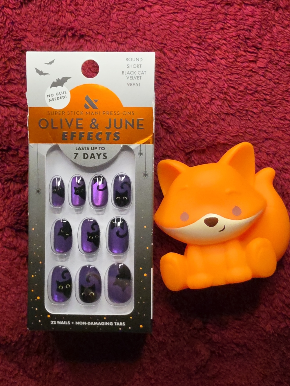 🆕2/$12 Olive & June Effects Halloween Press-on Nails In Black Cat Velvet